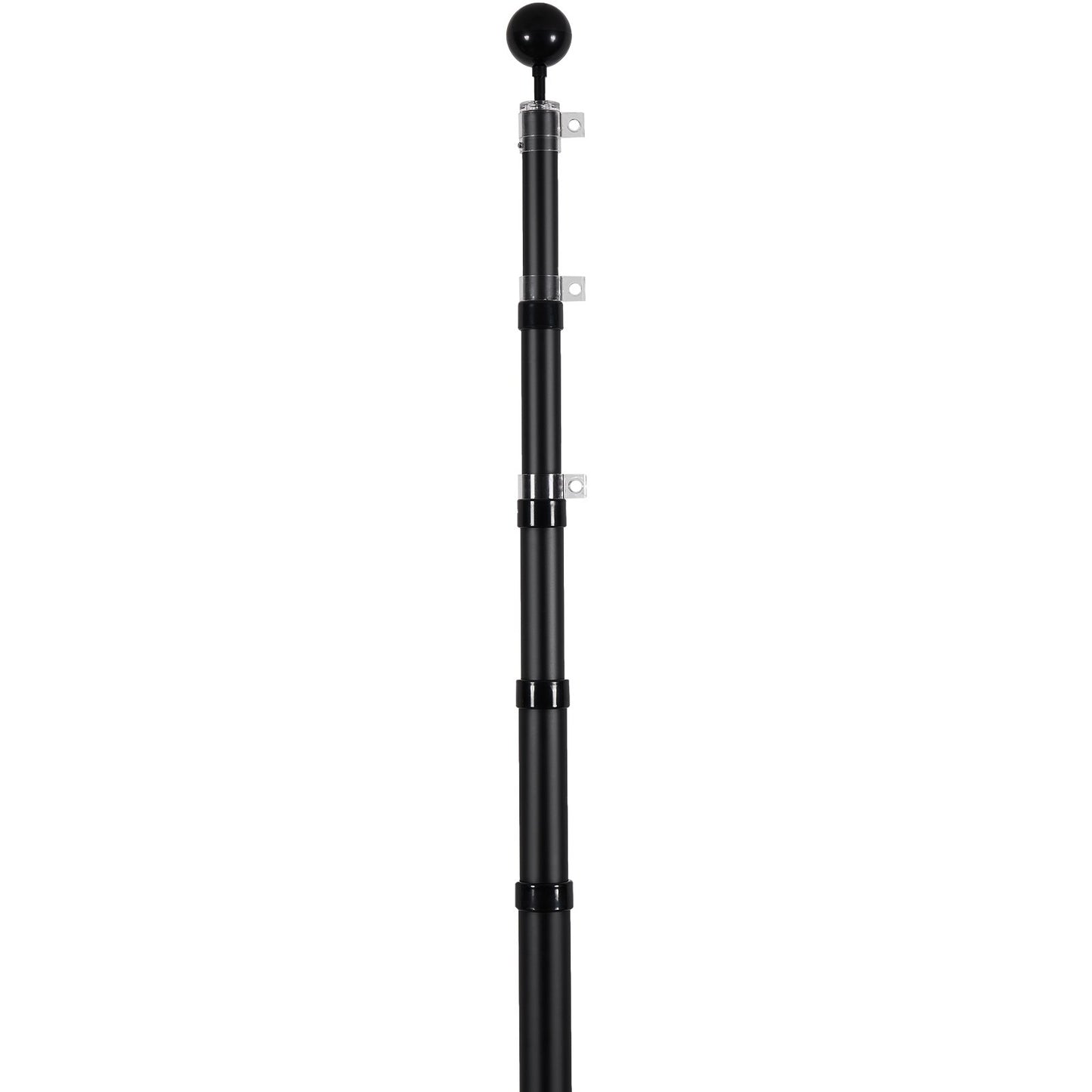20FT Telescopic Flagpole Kit Heavy Duty Aluminum Flagpole German Black