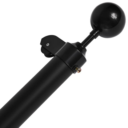 25FT Abnehmbarer Fahnenmast-Kit Hochleistungs-Aluminium-Fahnenmast Schwarz