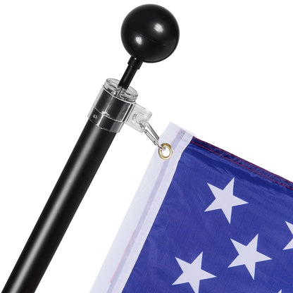 25FT Telescoping Flag pole Kit, Heavy Duty Aluminum Alloy in Ground Flag Poles for Outside, 3 Display Modes Flagpole with 3x5 American Flag, Professional Accessories, Black