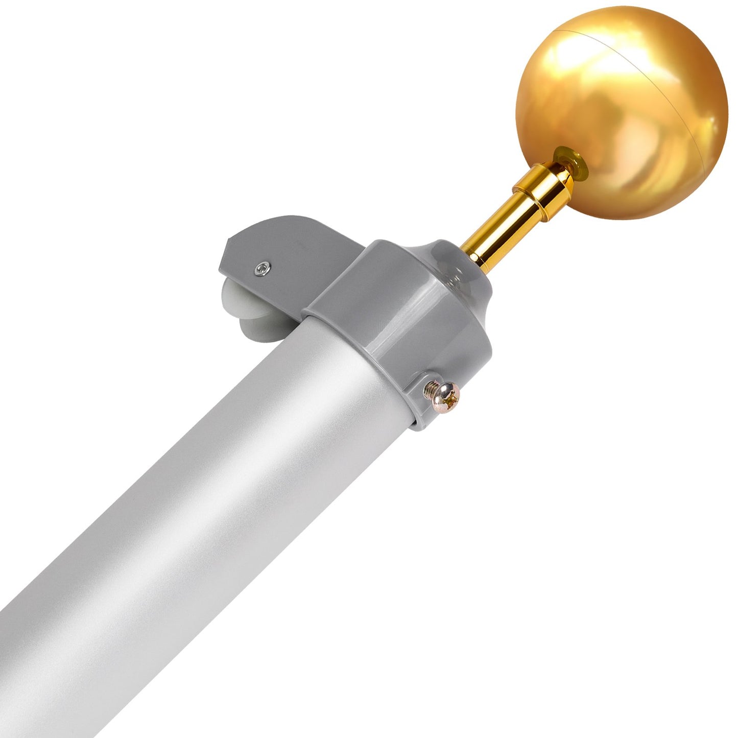 25FT Abnehmbare Fahnenmast Kit Heavy Duty Aluminium Fahnenmast Silber