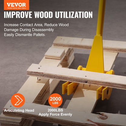 Pallet Buster, 41-tums handtag, 2000 lbs Viktkapacitet, Q235 Kolstål, Heavy Duty Deck Wrecker Demolition Träpall Tool Breaker Pry Bar Avdragare för effektiv och enkel borttagning av brädor