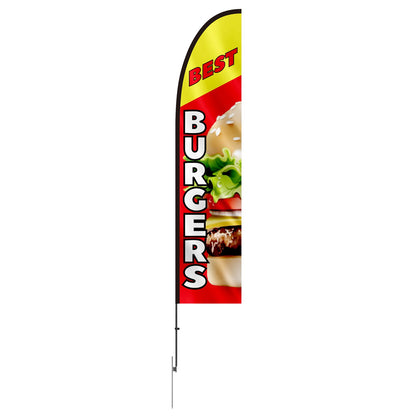 Burger Restaurant Werbung Feder Flagge Kit Swooper Flagge Pole 16,3 FT