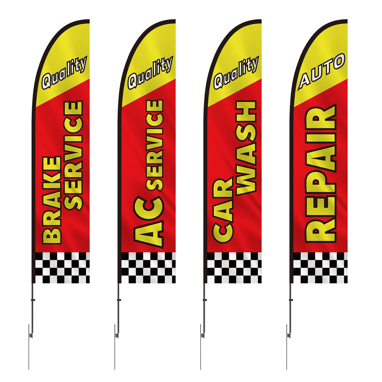 Auto Repair Advertising Feather Flag Kit Swooper Flags and Poles 16.3 FT