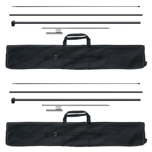 Feather Flag Pole Kit, 2 Packs Swooper Flag Pole 12.7 ft, Sign Flag Poles for Business Advertising Flags Outdoor, with Ground Stakes and A Carrying Bag (Flag Not Included)