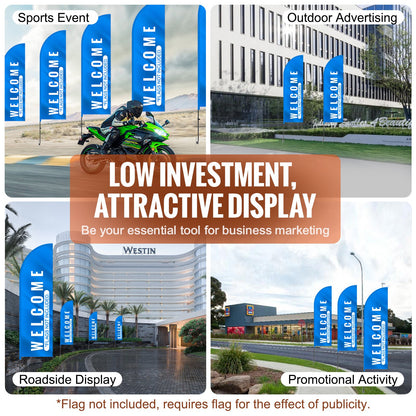 Feather Flag Pole Kit 2-pack Swooper flag pole 12.7 feet with ground stakes