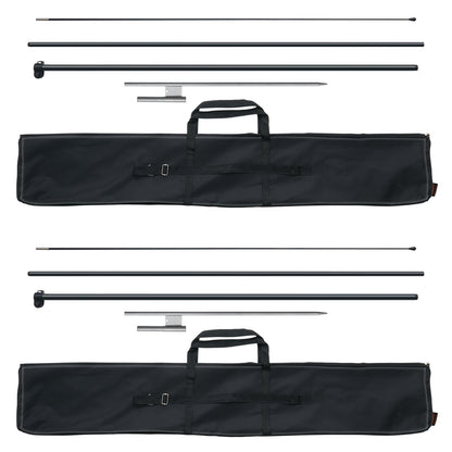 Feather Flag Pole Kit 2-pack Swooper flag pole 12.7 feet with ground stakes