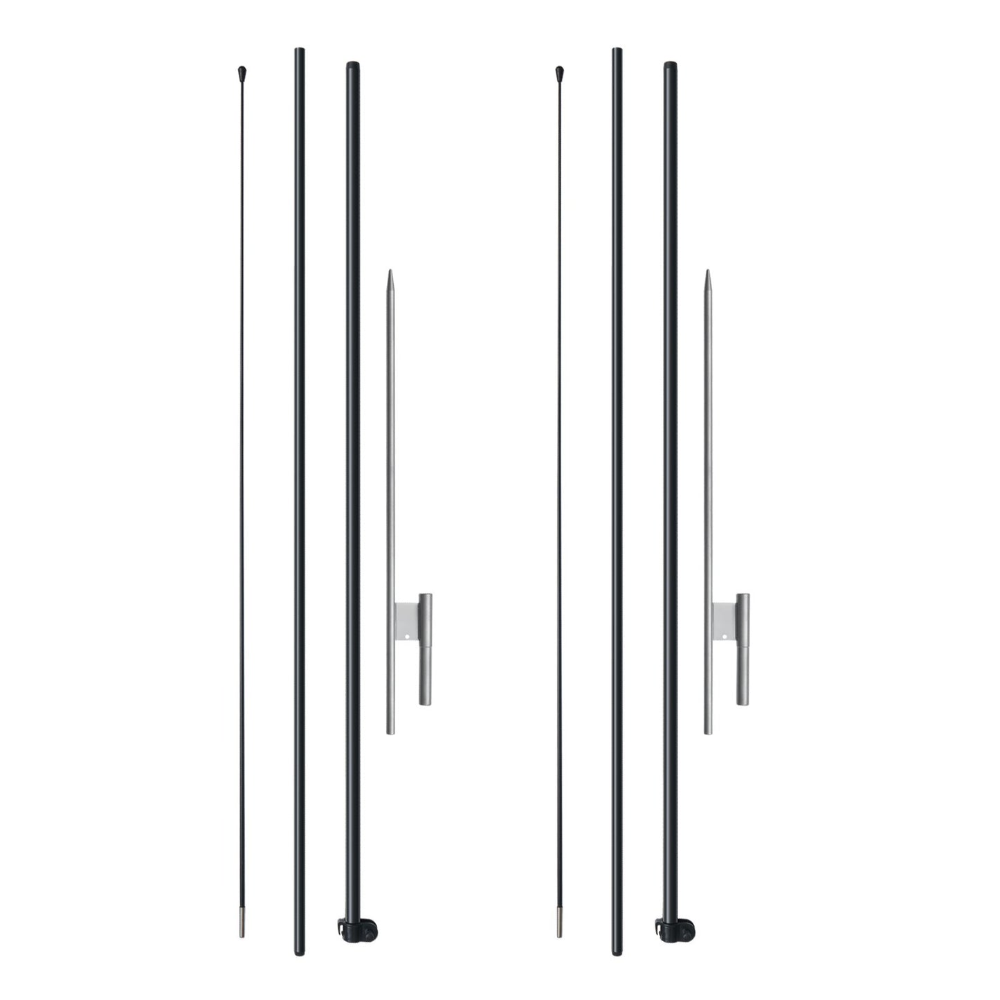 Feather Flag Pole Kit 2-pack Swooper flag pole 12.7 feet with ground stakes