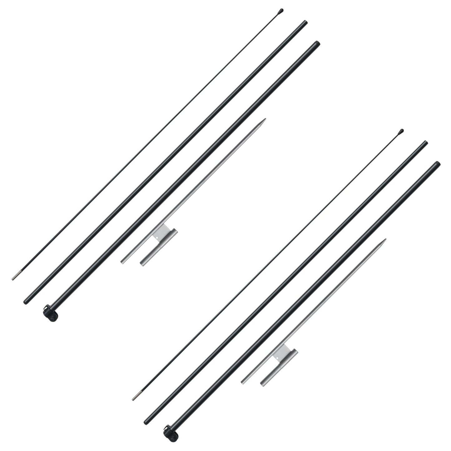 Feather Flag Pole Kit 2-pack Swooper flag pole 12.7 feet with ground stakes