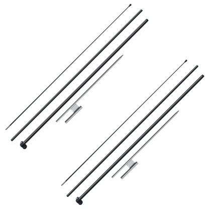 Feather Flag Pole Kit 2-pack Swooper flag pole 12.7 feet with ground stakes