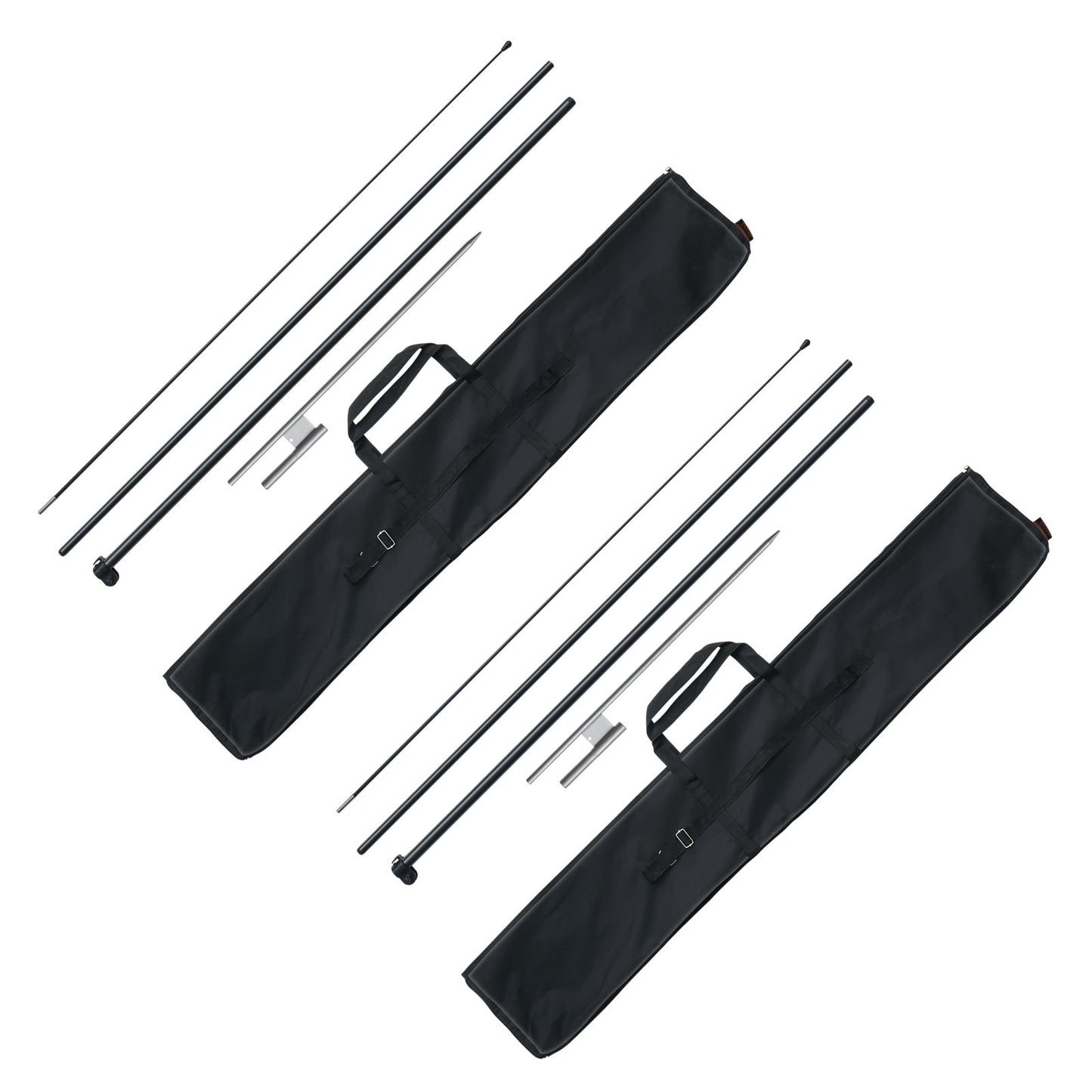 Feather Flag Pole Kit 2-pack Swooper flag pole 12.7 feet with ground stakes