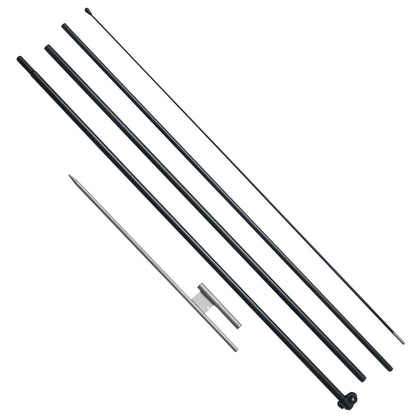 Feather Flag Pole Kit, Swooper Flag Pole Set 16.3 ft, Sign Flag Poles for Business Advertising Flags Outdoor, with A Ground Stake and Carrying Bag (Flag Not Included)