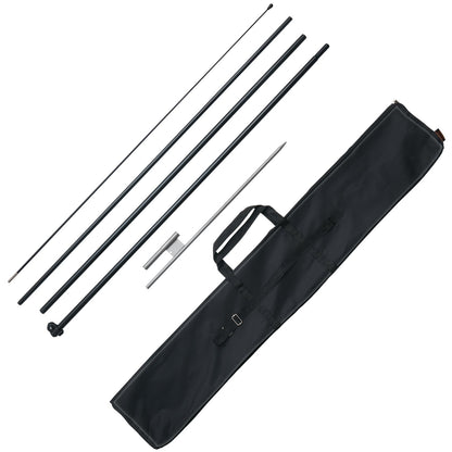 Feather Flag Pole Kit, Swooper Flag Pole Set 16.3 ft, Sign Flag Poles for Business Advertising Flags Outdoor, with A Ground Stake and Carrying Bag (Flag Not Included)