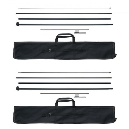 Feather Flag Pole Kit, 2 Packs Swooper Flag Pole 16.3 ft, Sign Flag Poles for Business Advertising Flags Outdoor, with Ground Stakes and A Carrying Bag (Flag Not Included)