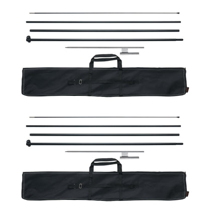 Feather Flag Pole Kit 2-pack Swooper flag pole 16.3 feet with ground stakes
