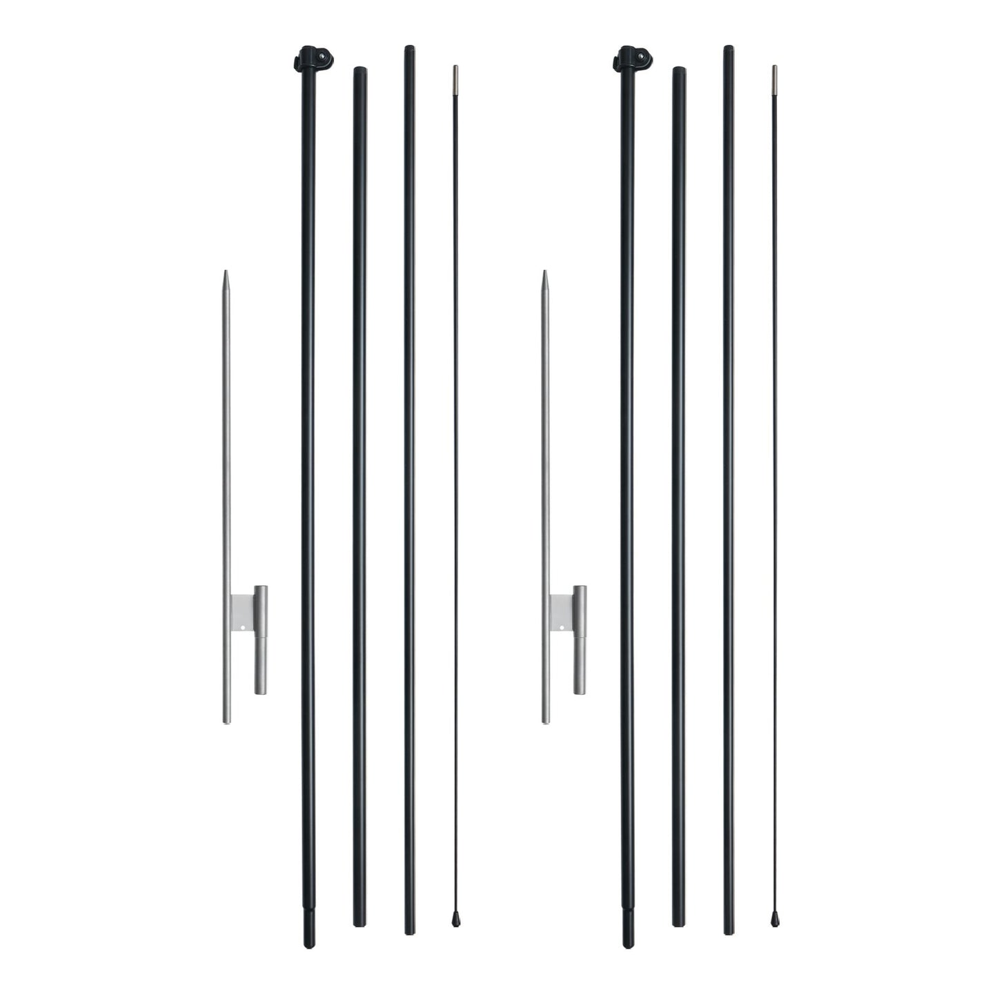 Feather Flag Pole Kit 2-pack Swooper flag pole 16.3 feet with ground stakes