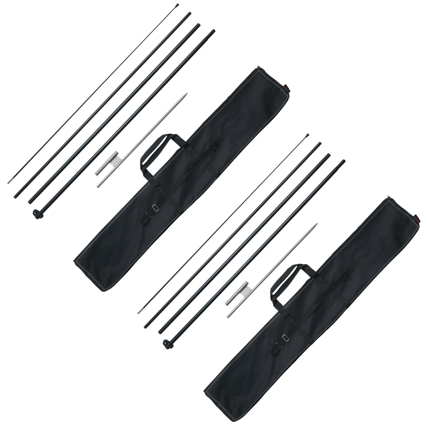 Feather Flag Pole Kit 2-pack Swooper flag pole 16.3 feet with ground stakes