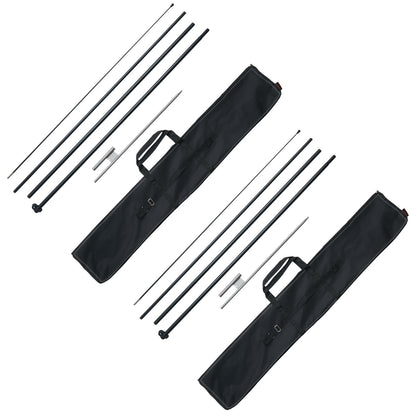 Feather Flag Pole Kit 2-pack Swooper flag pole 16.3 feet with ground stakes