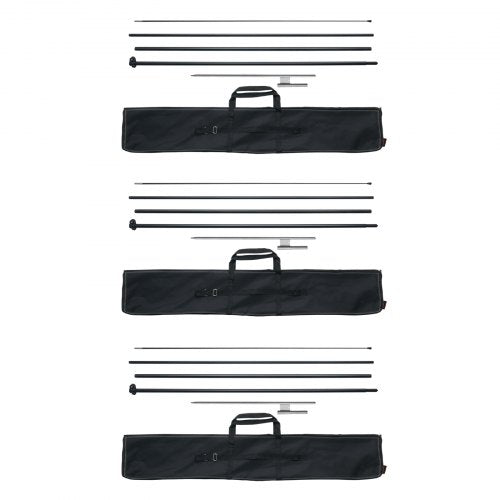 Feather Flag Pole Kit, 3 Packs Swooper Flag Pole 16.3 ft, Sign Flag Poles for Business Advertising Flags Outdoor, with Ground Stakes and A Carrying Bag (Flag Not Included)