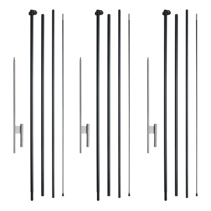 Feather Flag Pole Kit 3-pack Swooper flag pole 16.3 feet with ground stakes