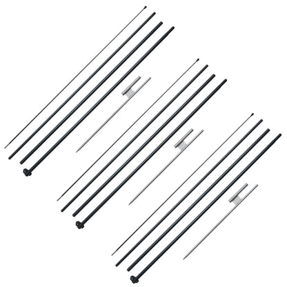 Feather Flag Pole Kit 3-pack Swooper flag pole 16.3 feet with ground stakes