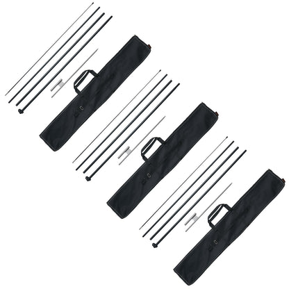 Feather Flag Pole Kit 3-pack Swooper flag pole 16.3 feet with ground stakes