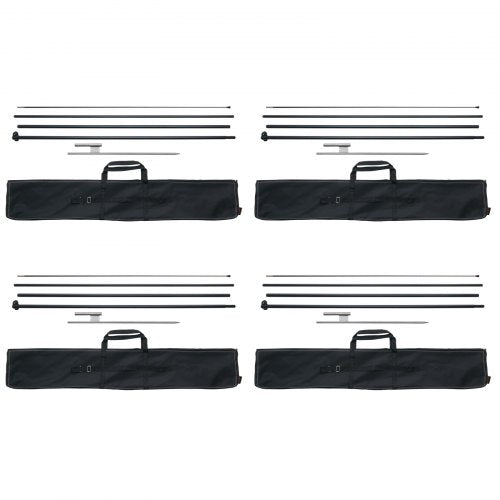 Feather Flag Pole Kit, 4 Packs Swooper Flag Pole 16.3 ft, Sign Flag Poles for Business Advertising Flags Outdoor, with Ground Stakes and A Carrying Bag (Flag Not Included)