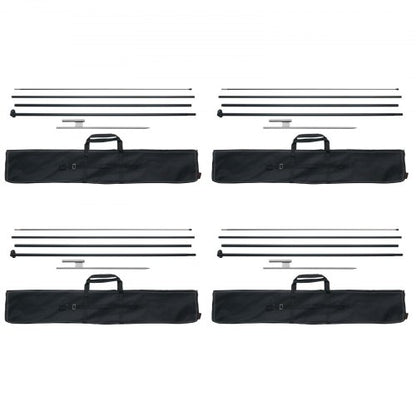 Feather Flag Pole Kit, 4 Packs Swooper Flag Pole 16.3 ft, Sign Flag Poles for Business Advertising Flags Outdoor, with Ground Stakes and A Carrying Bag (Flag Not Included)