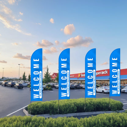 Feather Flag Pole Kit, 4 Packs Swooper Flag Pole 16.3 ft, Sign Flag Poles for Business Advertising Flags Outdoor, with Ground Stakes and A Carrying Bag (Flag Not Included)