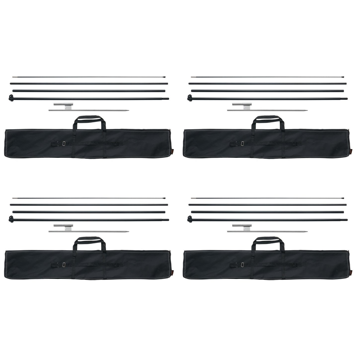 Fjäder flaggstångssats 4-pack Swooper flaggstång 16,3 fot med markinsatser