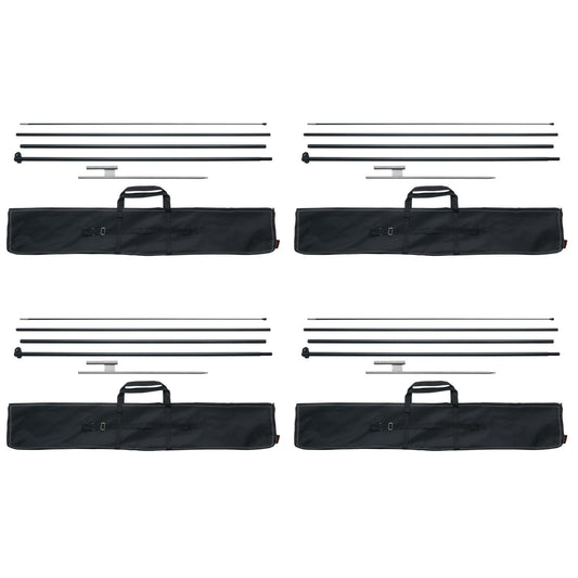 Fjäder flaggstångssats 4-pack Swooper flaggstång 16,3 fot med markinsatser