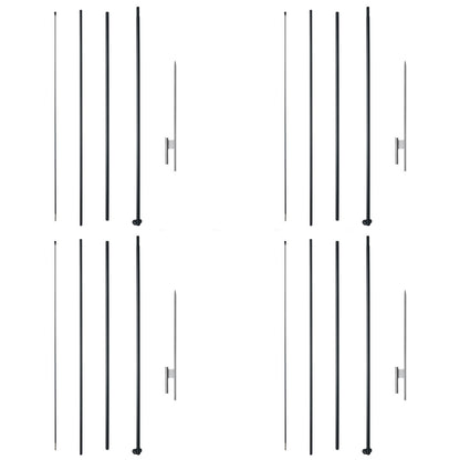 Fjäder flaggstångssats 4-pack Swooper flaggstång 16,3 fot med markinsatser