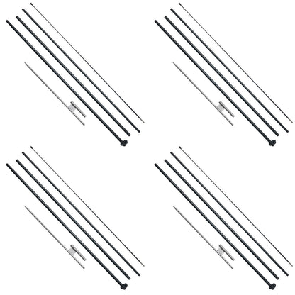 Fjäder flaggstångssats 4-pack Swooper flaggstång 16,3 fot med markinsatser