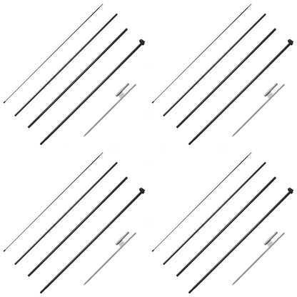 Fjäder flaggstångssats 4-pack Swooper flaggstång 16,3 fot med markinsatser