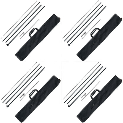 Fjäder flaggstångssats 4-pack Swooper flaggstång 16,3 fot med markinsatser