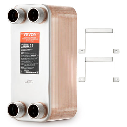 50 Plattenwärmetauscher 4 x 1-1/4 Zoll MNPT-Anschlüsse 5 x 12 Zoll, gelöteter Edelstahl 316L