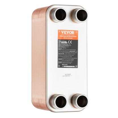 50 Plattenwärmetauscher 4 x 1-1/4 Zoll MNPT-Anschlüsse 5 x 12 Zoll, gelöteter Edelstahl 316L