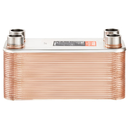 50 Plattenwärmetauscher 4 x 1-1/4 Zoll MNPT-Anschlüsse 5 x 12 Zoll, gelöteter Edelstahl 316L
