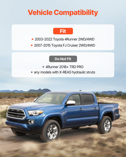 3 Inch Front and 2 Inch Rear Leveling Lift Kit for 2003-2022 Toyota 4Runner 2WD/4WD, 2007-2015 Toyota FJ Cruiser 2WD/4WD, Chassis Level Kit with 2 Bottom Strut Spacers and 2 Coil Spring Spacers
