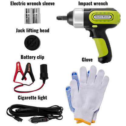 Elektrischer Wagenheber, 5 Tonnen, hydraulisch, elektrischer Wagenheber mit elektrischem Schlagschrauber, LED-Licht, hydraulischer Wagenheber, Autoreparaturwerkzeug, 155–530 mm Hubbereich für die Reparatur von SUVs, MPVs und Limousinen