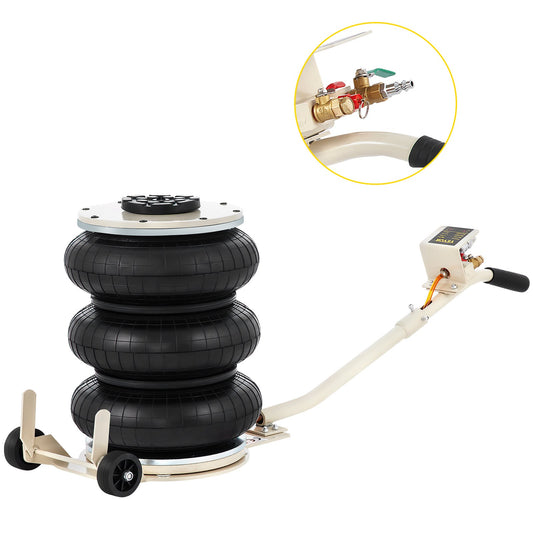 5 Ton/11023 lbs Pneumatic Jack Triple Bag Air Jack Lifting Height 6.5-16 Inch Inflatable Car Jack Lifter Pneumatic Air Jack 11023LBS Capacity Extremely Fast Lifting