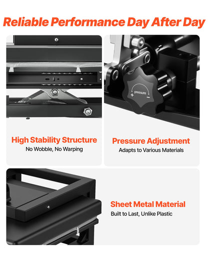 Hybrid Heat Press, 15 x 15 inch, 5-in-1 Multifunction, Heat Up Fast and Even, All-New Patented Design, Easy to Control, Sublimation Press Machine for T-shirts/Mugs/Tumblers/Caps/Plates, Black