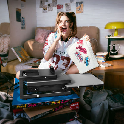 Hybrid Heat Press, 15 x 15 inch, 5-in-1 Multifunction, Heat Up Fast and Even, All-New Patented Design, Easy to Control, Sublimation Press Machine for T-shirts/Mugs/Tumblers/Caps/Plates, Black