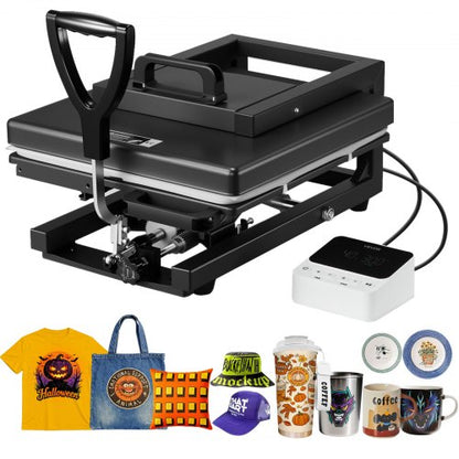 Hybrid Heat Press, 15 x 15 inch, 8-in-1 Multifunction, Heat Up Fast and Even, All-New Patented Design, Easy to Control, Sublimation Press Machine for T-shirts/Mugs/Tumblers/Caps/Plates, Black
