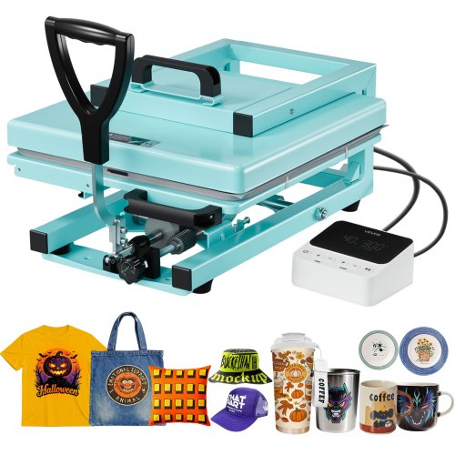 Hybrid Heat Press, 15 x 15 inch, 8-in-1 Multifunction, Heat Up Fast and Even, All-New Patented Design, Easy to Control, Sublimation Press Machine for T-shirts/Tumblers/Caps/Plates, Light Green