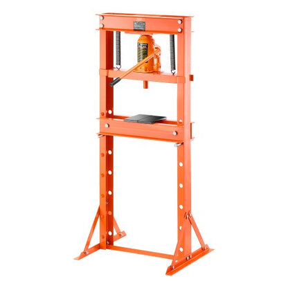 Hydraulic Shop Press, 20 T H-Frame Shop Press with Press Plate & Triangular Support, Stable Garage Floor Adjustable Hydraulic Press with Relief Valve, Fit for Bending, Straightening & Stamping
