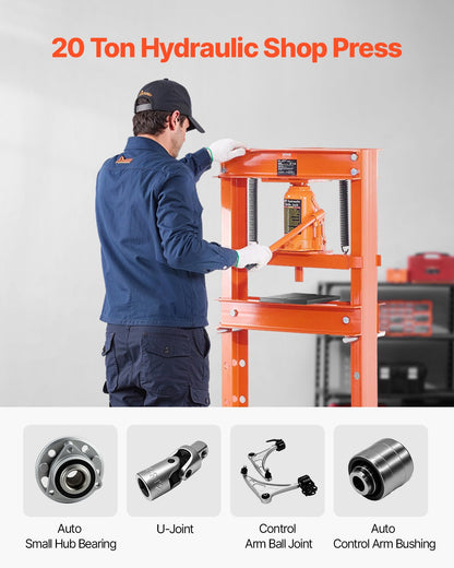 20 T Hydraulic Shop Press Hydraulic Press med pressplatta för bockning