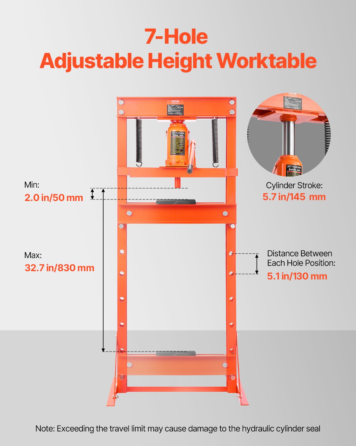 20 T Hydraulic Shop Press Hydraulic Press med pressplatta för bockning