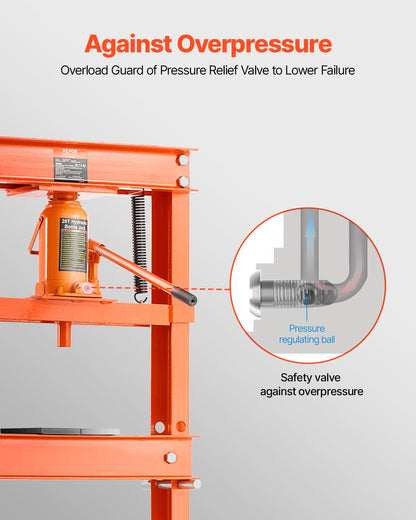 20 T Hydraulic Shop Press Hydraulic Press med pressplatta för bockning