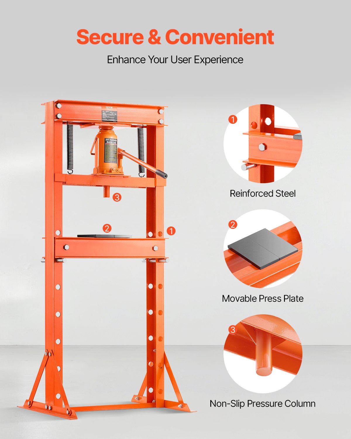 20 T Hydraulic Shop Press Hydraulic Press med pressplatta för bockning