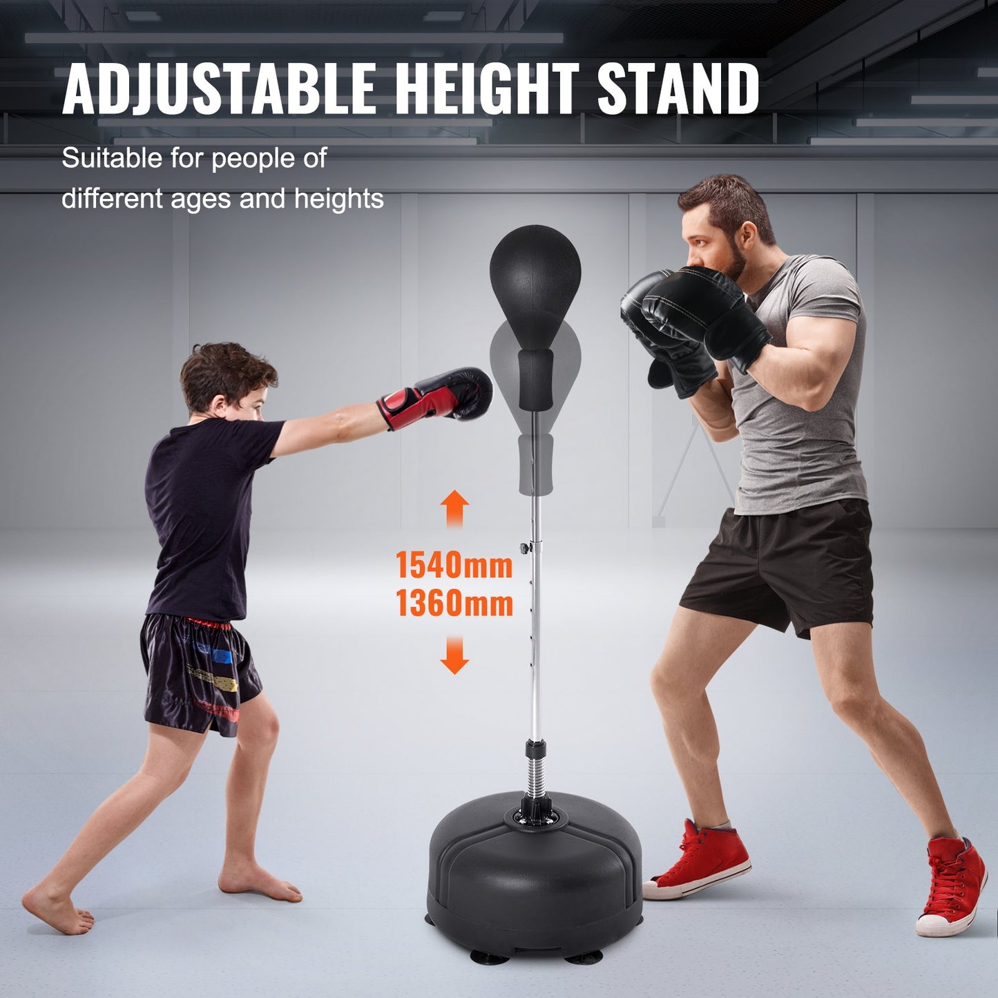 Punching Bag, Reflex Boxing Bag for Teenagers and Adults, Height Adjustable Free Standing Strike Bag Set with Boxing Gloves and Stand, Speed Bag for Training, Boxing Equipment, Stress Relief and Fitness